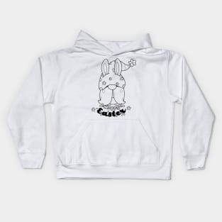 Cute bunny gnome ,happy Easter cartoon, Cartoon style. Kids Hoodie